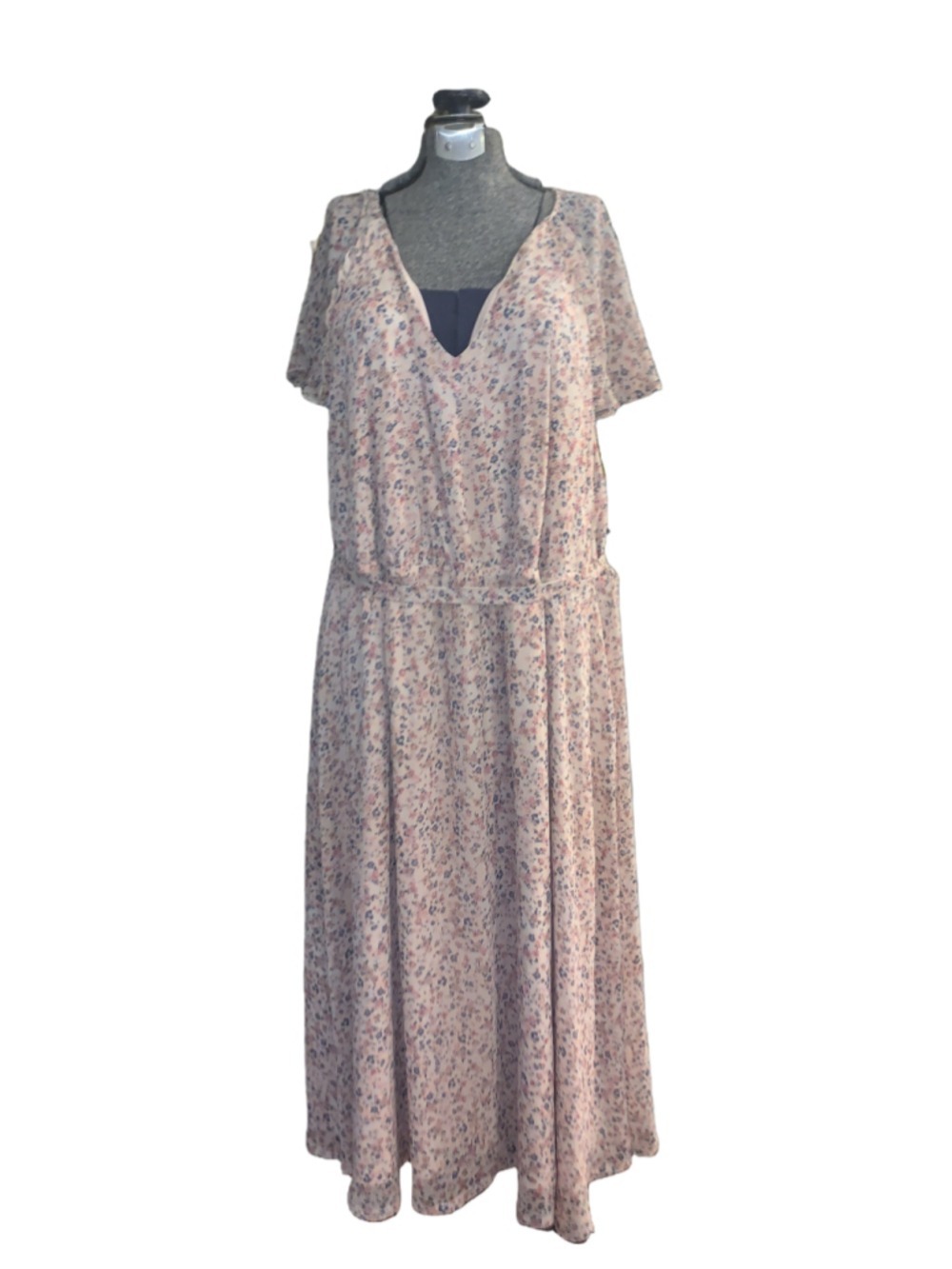 Women's Addition Elle Pink Floral Maxi Dress Plus Size 22